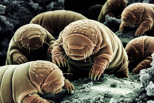 Enlarged image of dust mites on a mattress Causes of allergies and asthma Dermatophagoides pteronyssinus and Dermatophagoides farinae