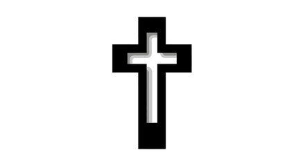 Fototapeta premium Simple Black and White Christian Cross Symbol.