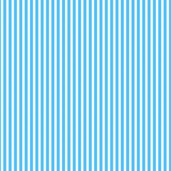 Obraz premium Classic sky blue and white vertical stripes pattern. Seamless nautical marine background for boy's nursery, summer fashion, and corporate branding. Parallel lines texture.