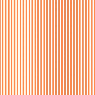 Bright orange and white vertical stripes pattern. Seamless citrus summer background for harvest, autumn, and food packaging design. Clean minimalist parallel lines texture.