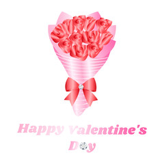 Illustration of a bouquet of roses on a white background.