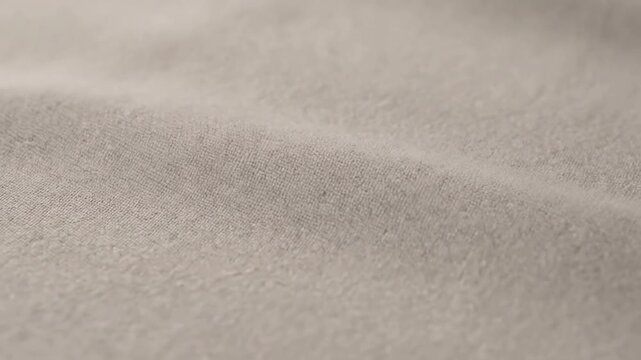 Textured Linen Drift Macro view of a charcoal gray linen fabric, fibers gently shifting as if in a very slow, soft current, revealing the irregular slub texture and fine threads.