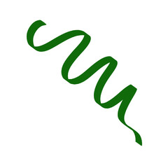Green Swirl ribbon graphic design, hand-drawn illustration art 