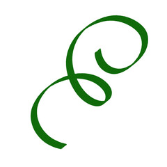 Graphic illustration of Green Swirl Ribbon hand-drawn art