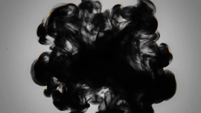 Ink Dispersion Patterns Close-up Side View