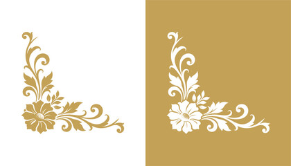 Corner vector icon set. frame floral illustration sign collection. vintage symbol. border logo.