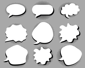 Retro Comic Halftone Speech Bubbles