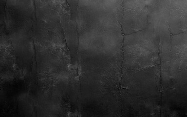 Fototapeta premium Black abstract wall, dark putty texture as background. 