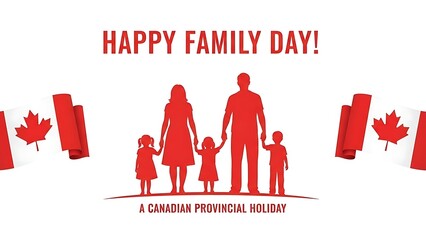 Fototapeta premium Happy family day canada celebration greeting card