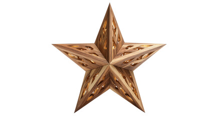 Nordic wooden star lantern background isolated on a Transparent background, PNG file.