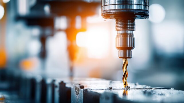 Precision Industrial Drilling Machine in Automated Manufacturing Process