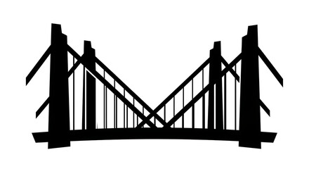 Fototapeta premium Bold Urban Viaduct Logo Black Isolated Minimalist Engineering Art