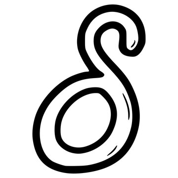 doodle delta Greek alphabet illustration hand drawn outline vector