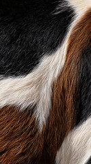 Textured Pattern of Authentic Animal Fur with Striking Black, White, and Earthy Brown Hues