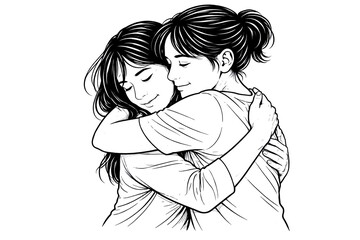 mother kissing her daughter