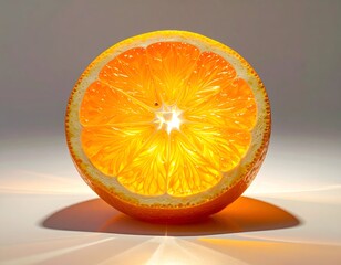 Radiant Orange Slice - A Luminous Citrus Delight.