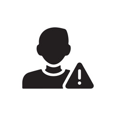User security warning icon silhouette for account risk alert