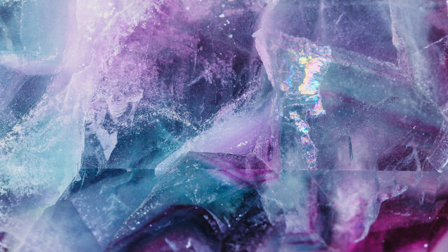 Purple Fluorite Crystal Macro Texture Close-Up Photography