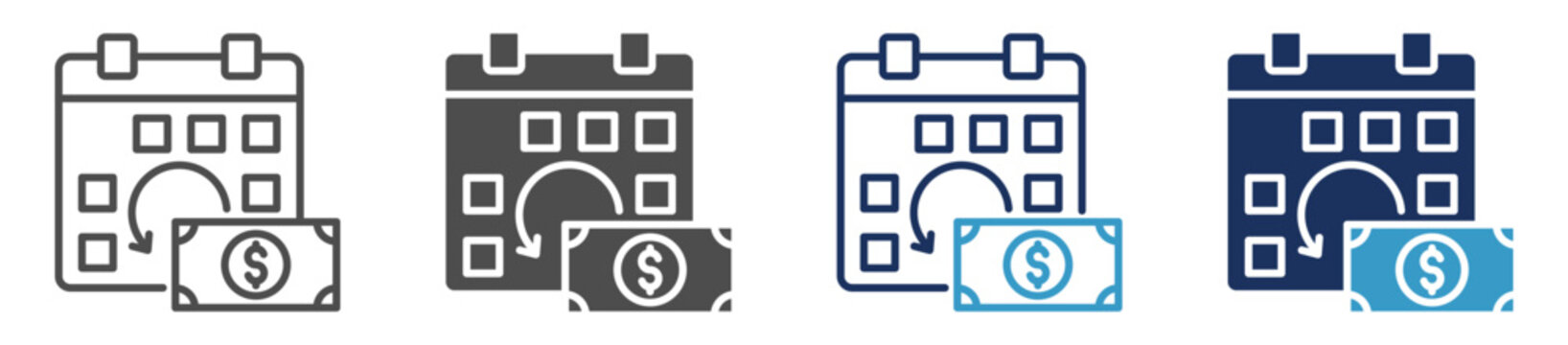 recurring payment multi purpose icon set