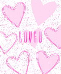 Illustration of hearts on a white background.