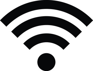 Wireless signal icon depicted in black on a simple background illustrating connectivity and signal strength