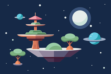 Peaceful Zen Garden Hovering In Space