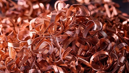 bronze copper shavings from metalworking and recycling