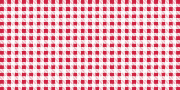 A seamless gingham pattern set. Plain red checkered and striped wallpaper for textiles, fabric designs, tablecloths, and clothing covers. Eps10 vector