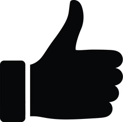 Simple black silhouette of hand giving thumbs up gesture illustration artwork
