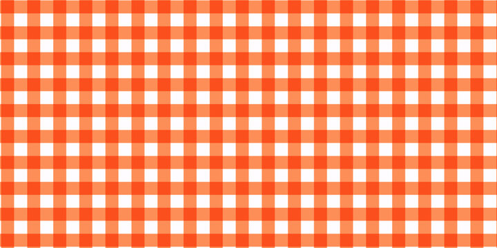 Cassic orange gingham checkered pattern with soft overlapping stripes. minimalistic geometric background. Eps10