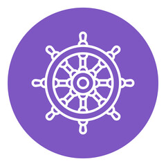 Obraz premium Nautical Wheel Vector Icon