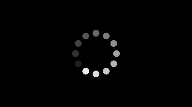Loading wheel animation on Transparent background. Animated of circle loading icon. Wheel loading. Loading circle icon animation. Animated of circle loading icon. ALPHA CHANNEL