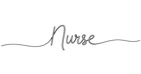 Obraz premium Elegant nurse script design with decorative linework. No editable strokes