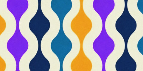 A vibrant repeating pattern features elongated teardrop shapes in shades of purple blue and orange high quality professional detailed modern elegant