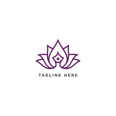 Obraz premium Elegant Lotus Flower Logo Design with Tagline for Wellness Brand.