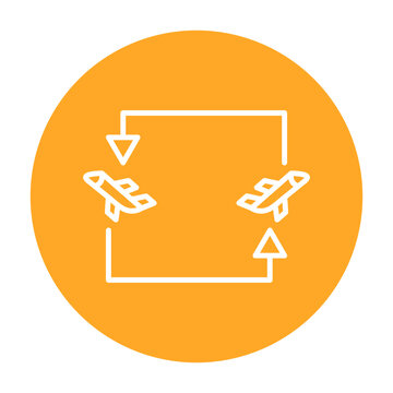 Round Trip Vector Icon