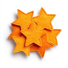 Pile Of Orange Glitter Stars On White Background