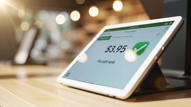 Tablet displaying price at counter