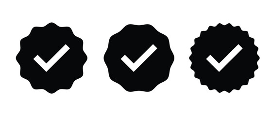 Green Verified Checkmark Badge Icons – Approval, Certification, Verification Symbols in Minimal Flat Style © ZenithGlyph