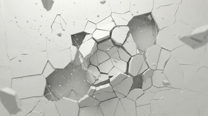 白の破壊された壁