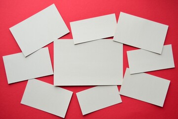 Blank note paper on red background