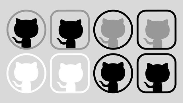 github logo icon vector set.
