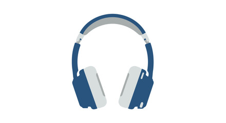 Fototapeta premium Blue and white headphones illustration on a clean background showcasing technology and modern lifestyle accessories