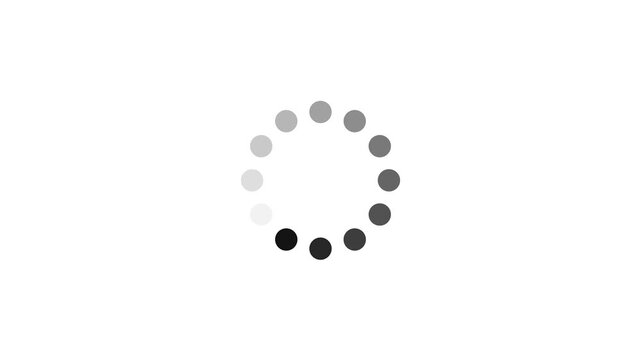 Loading wheel animation on white background. Animated of circle loading icon on white background. Wheel loading. Loading circle icon animation. Animated of circle loading icon 4k video