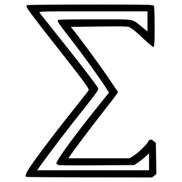 doodle sigma Greek alphabet illustration hand drawn outline vector