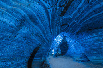 Beautiful blue cave in Tak province, Thailand.