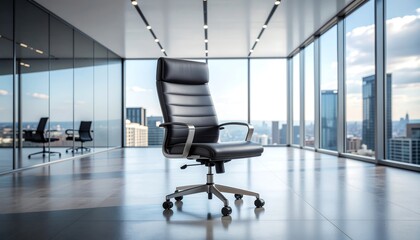 Executive Office Chair with City View in Modern Office
