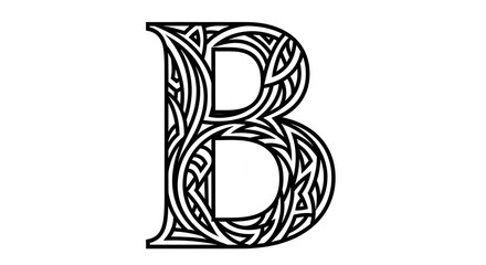 Elegant Celtic knotwork letter B design element