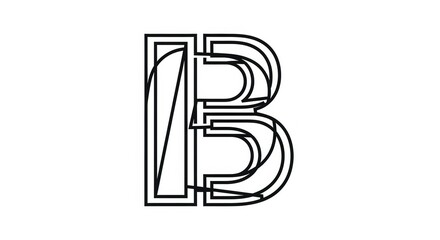 Modern elegant letter B design element