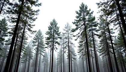 Serene Pine Forest Amid Gentle Light